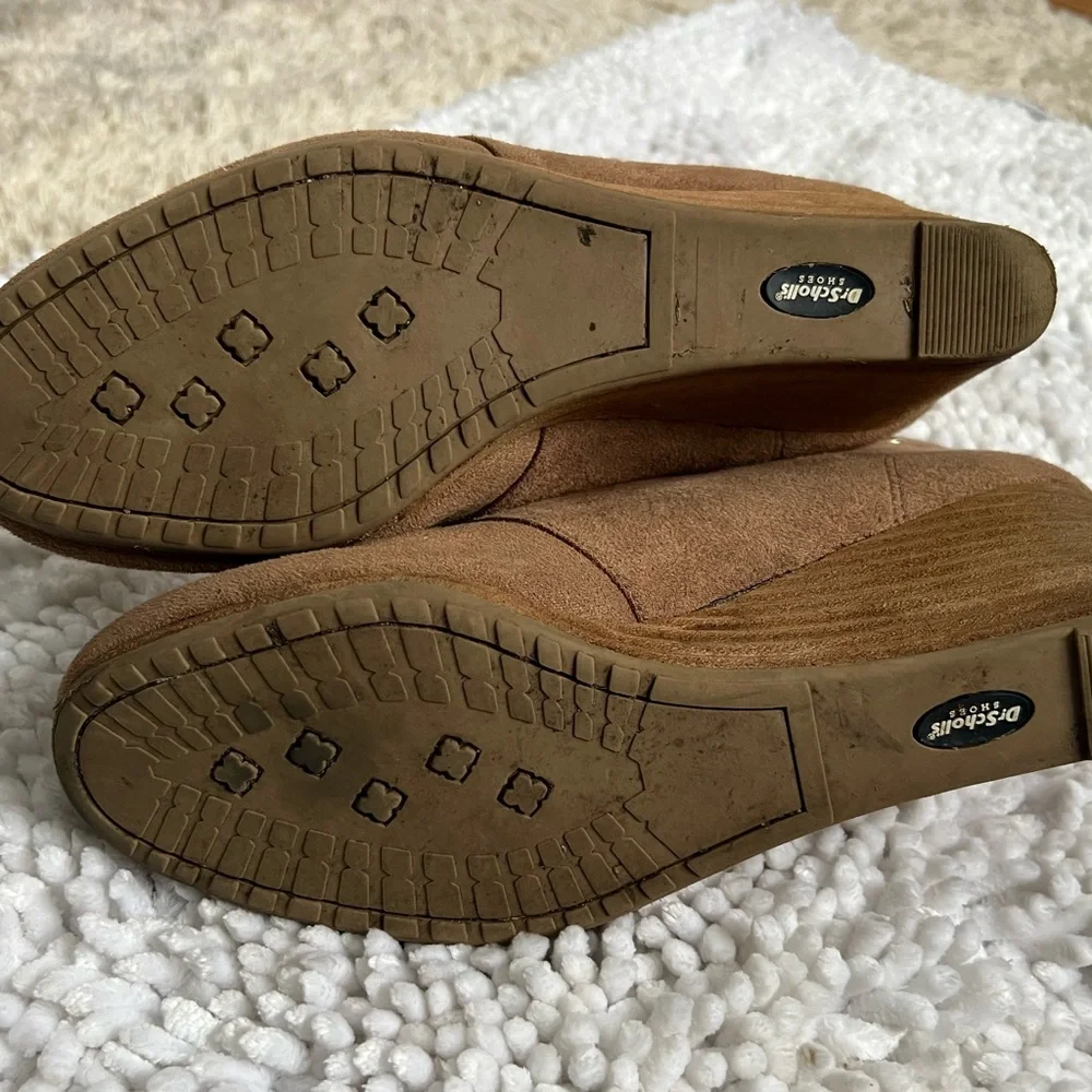 Dr. Scholl’s Dynasty Ankle Booties Brown Lace Up Wedge Heel Size 8.5 Comfort